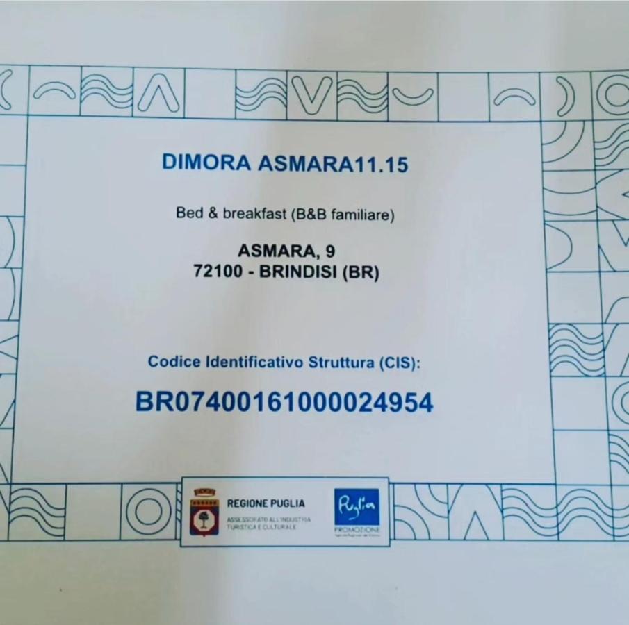 Dimora Asmara 11 15 Lägenhet Brindisi Exteriör bild